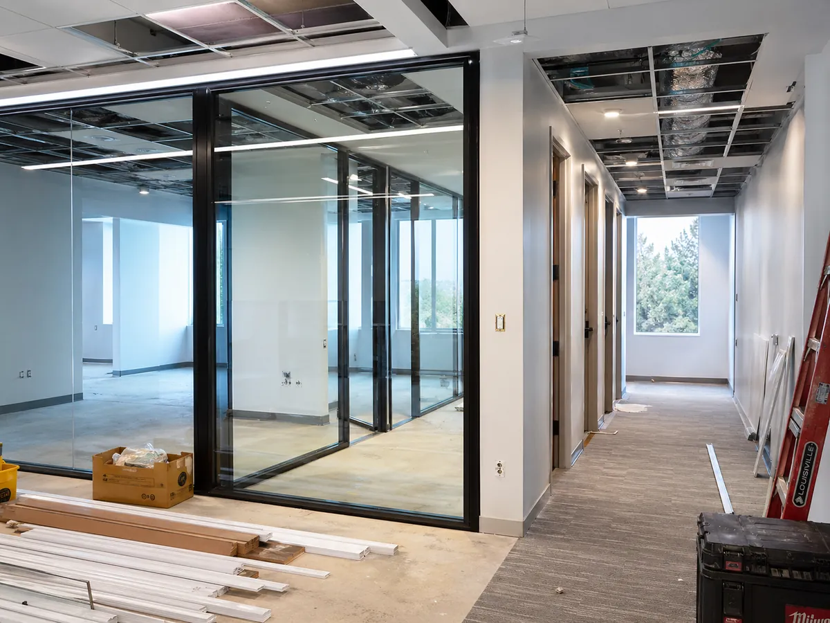 Office renovation project by Meadow Contracting in Saskatoon