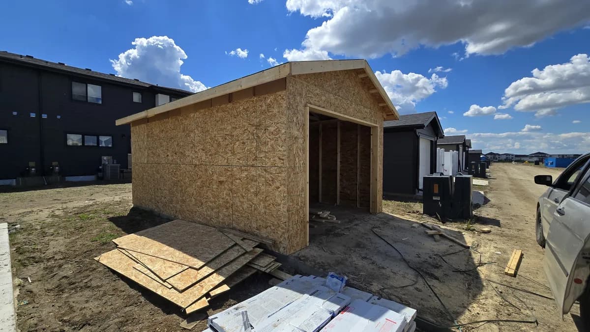 New detached garage framed from in-house drawings in Saskatoon